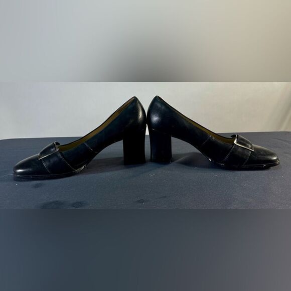 Cathy Jean - Black Leather Pumps - Picture 2 of 6